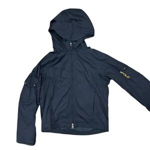 Vintage Polo Ralph Lauren Windbreaker Jacket Kids Small (8) Navy Blue RL Hooded